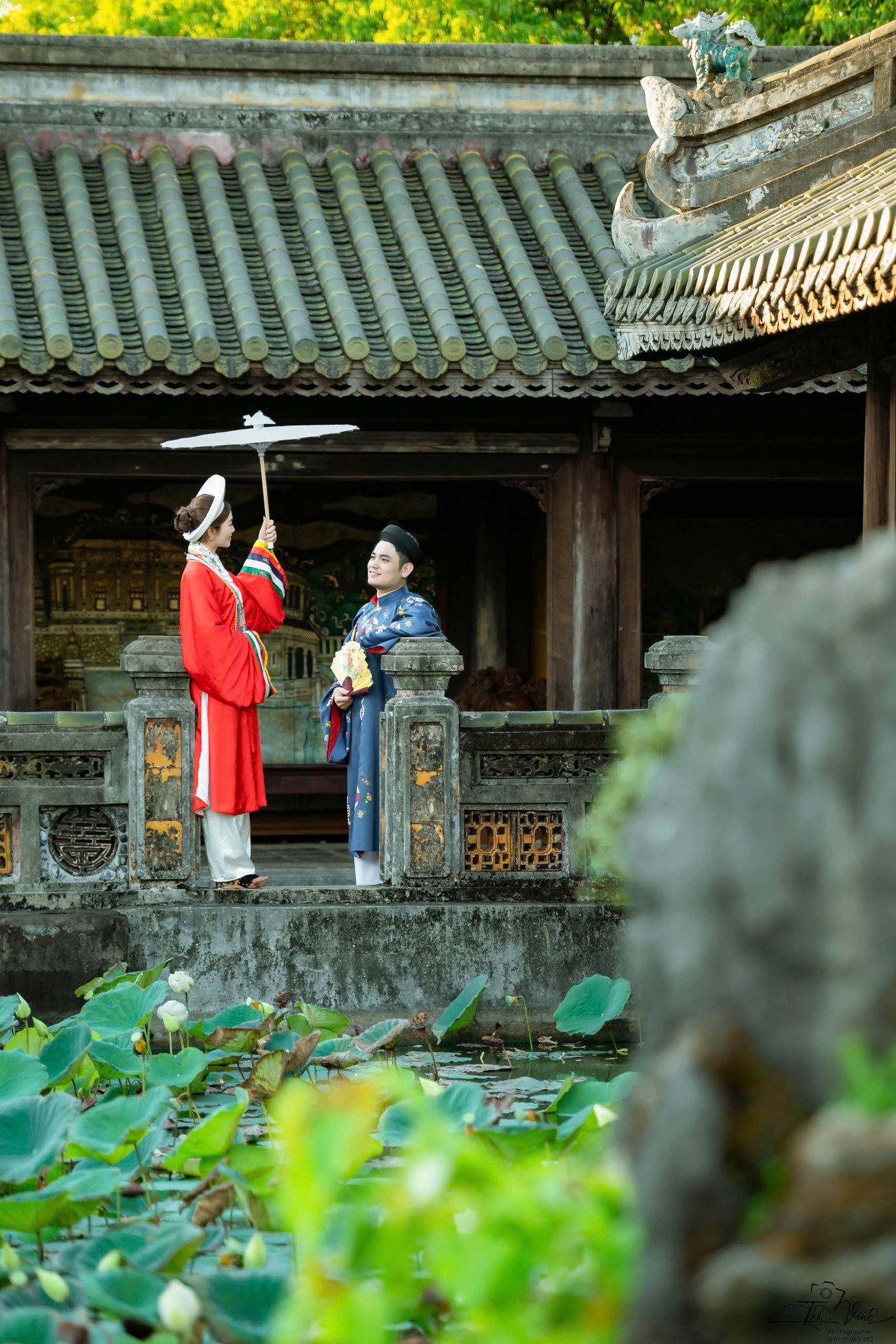 Chụp ảnh couple áo dài vintage phong cách cố đô Huế