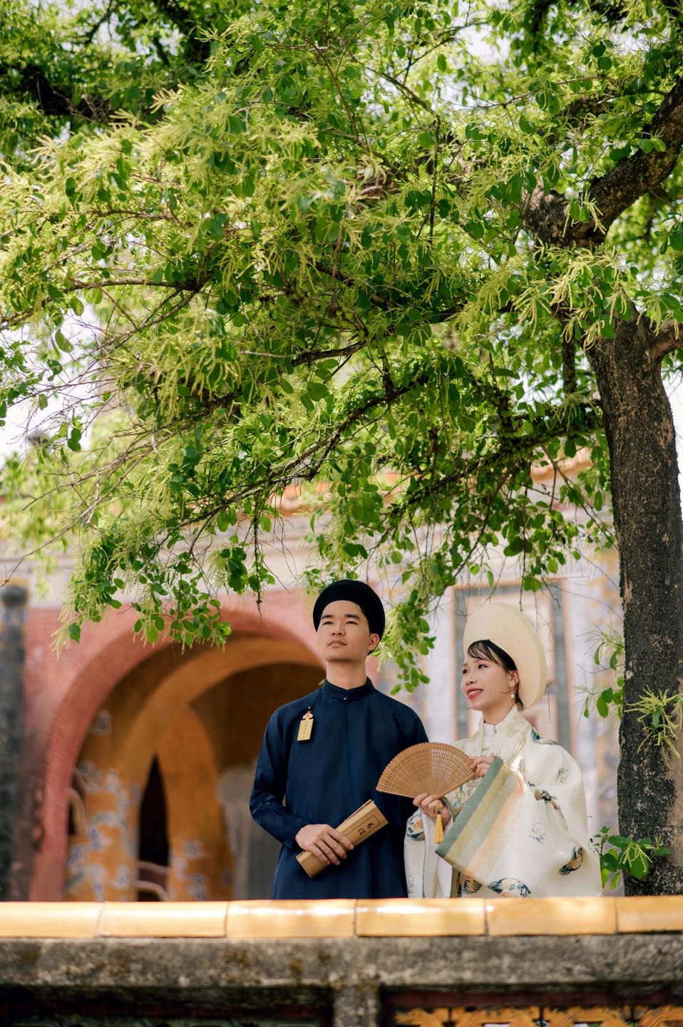 Chụp ảnh couple áo dài vintage phong cách cố đô Huế